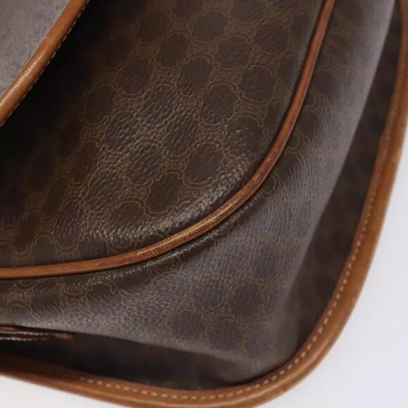 CELINE Macadam Canvas Shoulder Bag PVC Leather Brown Gold Auth 113138 - Picture 2 of 14